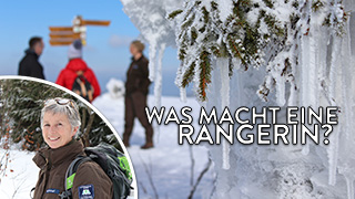 Rangerin Christine Schopf erklärt die Winter-Regeln im Nationalpark Bayerischer Wald