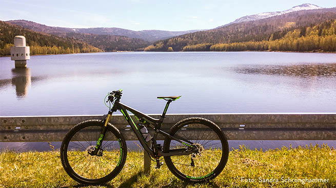 The Trinkwassertalsperre Frauenau is a popular destination for cyclists too.