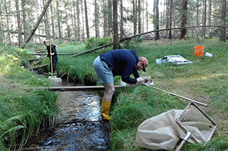 Makrozoobenthos sampling, Foto: Jonas Jourdan 2018