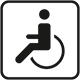 Piktogramm: Für Kinderwagen und Rollstuhl geeignet