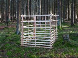 Im Bereich zwischen Frauenau und Falkenstein schützen Holzzäune – sogenannte Hordengatter – seltene Baumarten. Foto: Martin Scholz/Nationalpark Bayerischer Wald