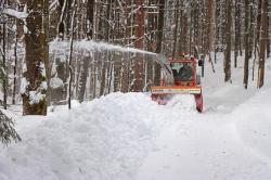 Im Nationalpark gibt es nur wenige geräumte Winterwanderwege. Freigehalten werden zum Beispiel die Routen durch die Tier-Freigelände. Foto: Gregor Wolf