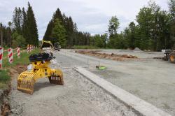 Baumaßnahme am Naturerlebnis Wistlberg.