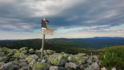 Commerzbank-Umweltpraktikanten lernen während ihrer Zeit viele beeindruckende Orte im Nationalpark kennen, unter anderem den Lusen-Gipfel. Foto: Stefan Heigl