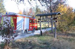 Die Feuerwehr Ludwigsthal rückte als erste im Wildniscamp an. (Foto: Gregor Wolf/Nationalpark Bayerischer Wald)