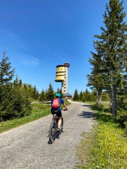 Mit dem E-Bike geht es am Sonntag unter anderem auf den Poledník (Mittagsberg). (Foto: Peter Auerbeck/Nationalpark Bayerischer Wald)