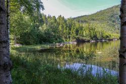 Plöckensteinsee ist einer der landschaftlichen Highlights der grenzüberschreitenden Radtour am Sonntag. (Foto: Julia Reihofer/Nationalpark Bayerischer Wald)