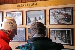 In der Lindberger Schachtenhütte sind einige Fotos vom früheren Leben der Holzhauer zu bestaunen. (Foto: Gregor Wolf/Nationalpark Bayerischer Wald)