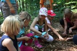 Kinder beim Bau einer Bodenleiter