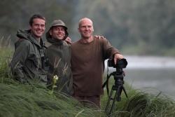 Das slowakische Filmteam bei den Geländearbeiten (v. l.): Erik Baláž, Karol Kaliský und Josef Fiala.