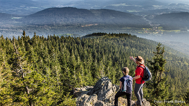 From the summits of the national park - as here on Falkenstein - one can enjoy wonderful view.